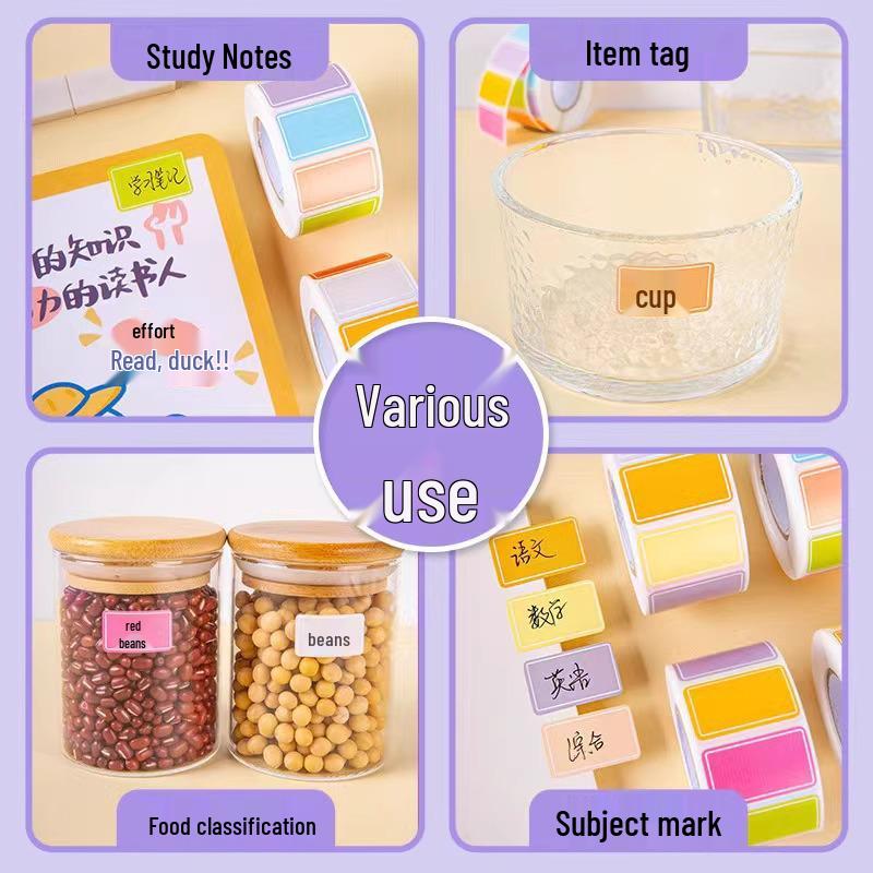 Colored Sticky Name Labels for Students – Self-Adhesive Note & Classification Stickers