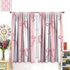 Stripe Curtains Red Ribbon Bow Stripes White Pink Background Window Treatments Insulated Drapes Panels Thermal Made Of Polyester