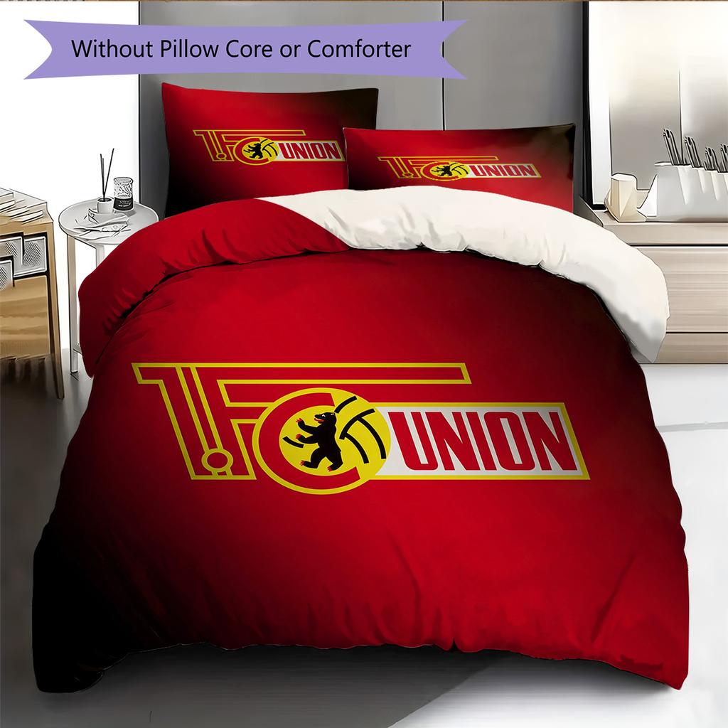 1. FC Union Berlin Muster Bettwäsche Bettdecken-Set Heimdekoration Geschenk (1 Bettbezug + 2 Kissenbezüge (ohne Füllung)).xwn