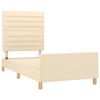 Bed Frame without Mattress Cream 80 x 200 cm Fabric