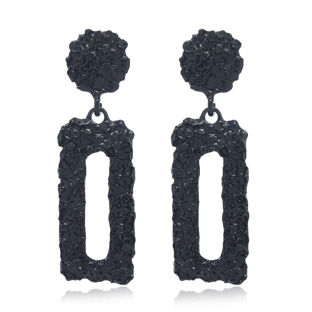 Retro Metallic Geometric Alloy Earrings: Bold, Creative Design for Women
