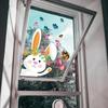 Cute Rabbit Butterfly Sticker Easter Window Glass Decoration Static Stickers Shop Window Decor Cartoon Home Holiday Decoration
