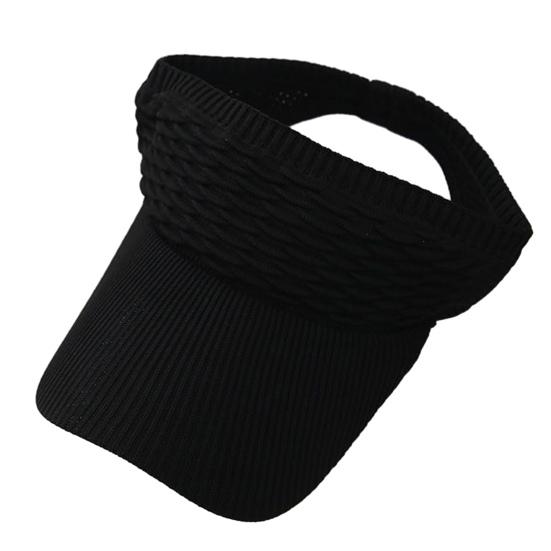 Dame Sommer Solskjermhatt Justerbar Åpen Topp Baseballcaps Elastisk Strikket Sportshatt for Tennis Golf Løping