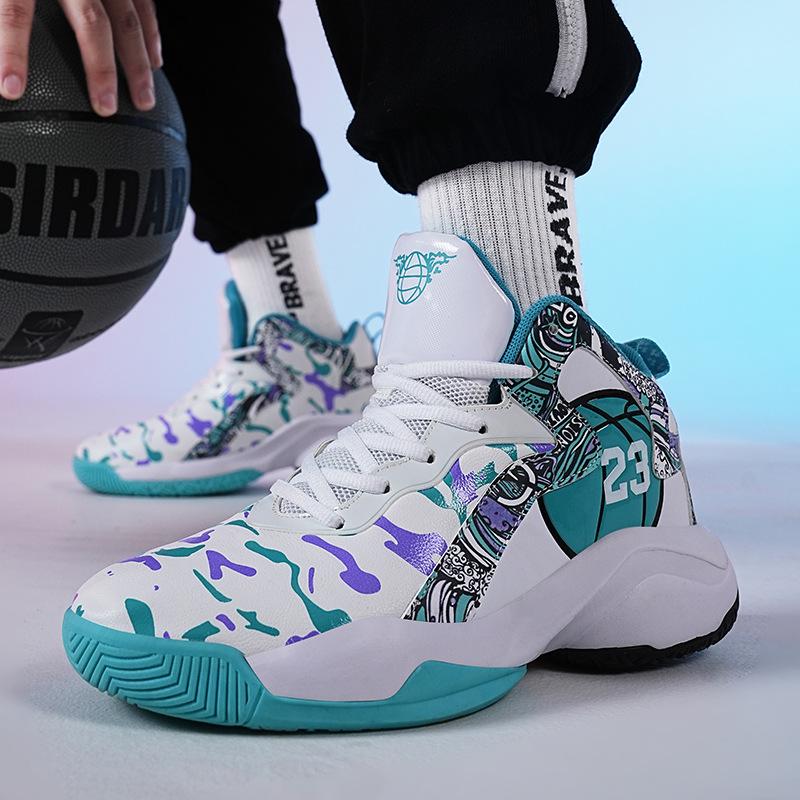 

2024 Мужские и женские трендовые баскетбольные кроссовки на воздушной подушке с амортизацией и высококачественная спортивная обувь для бега
