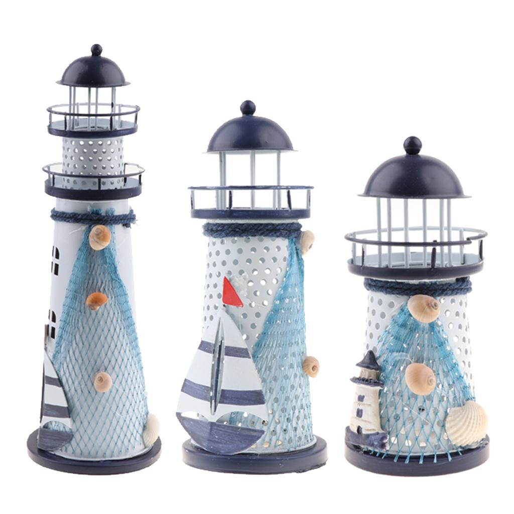 Mediterranean LED Light Lantern Light House Table Decoration