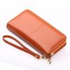 Women's Trifold Leather Wallet - Coin Purse, Card Holder & Phone Bag (Oily Leather, H006)