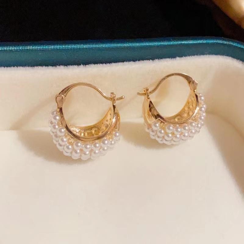 2026New Imitation Pearl Hoop Earrings Romantic Light Luxury P... More