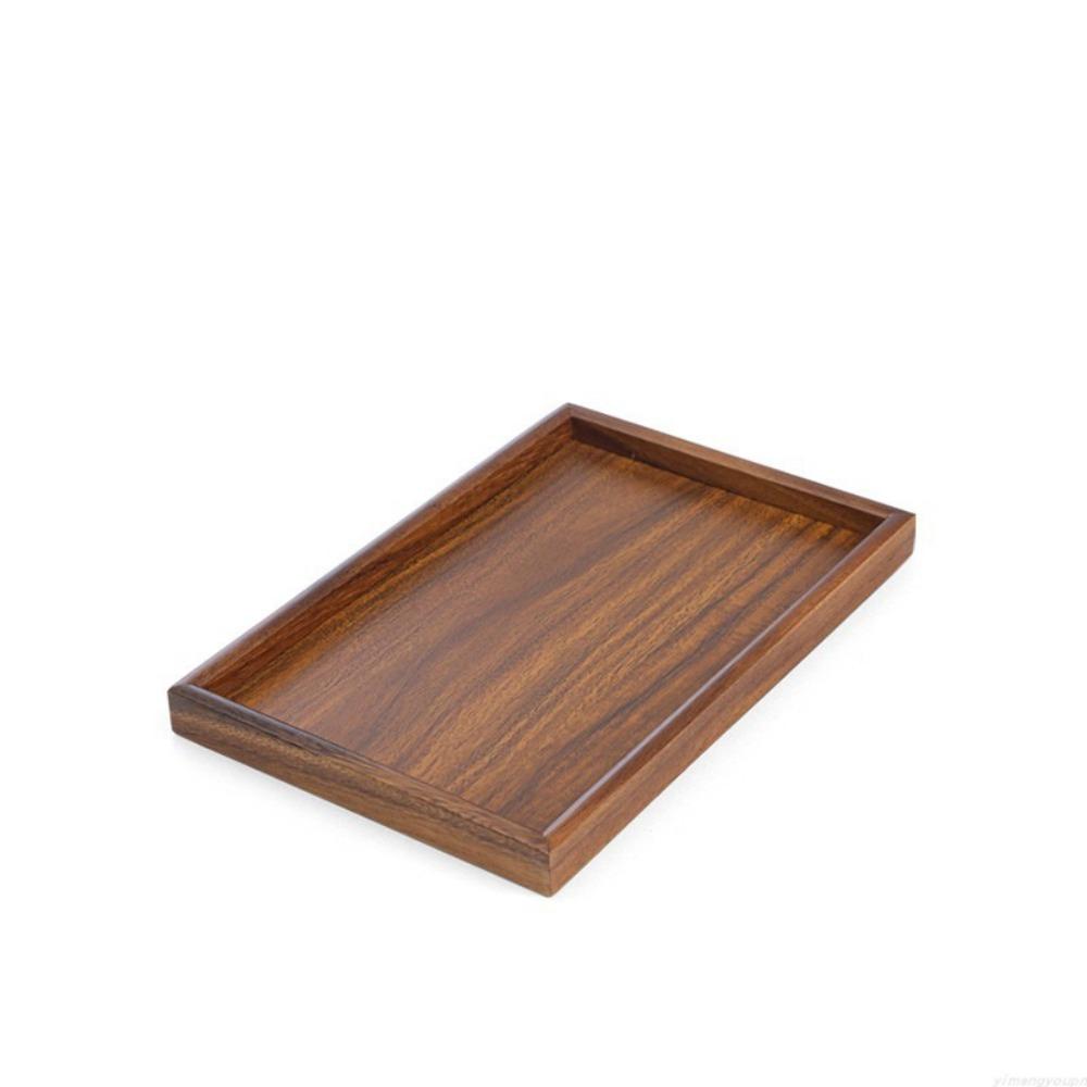 Natural Wood Wooden Tray Rectangular Serving Tray Decorate Tray Tea Food Tray  Kitchen A 25x17x2.5cm