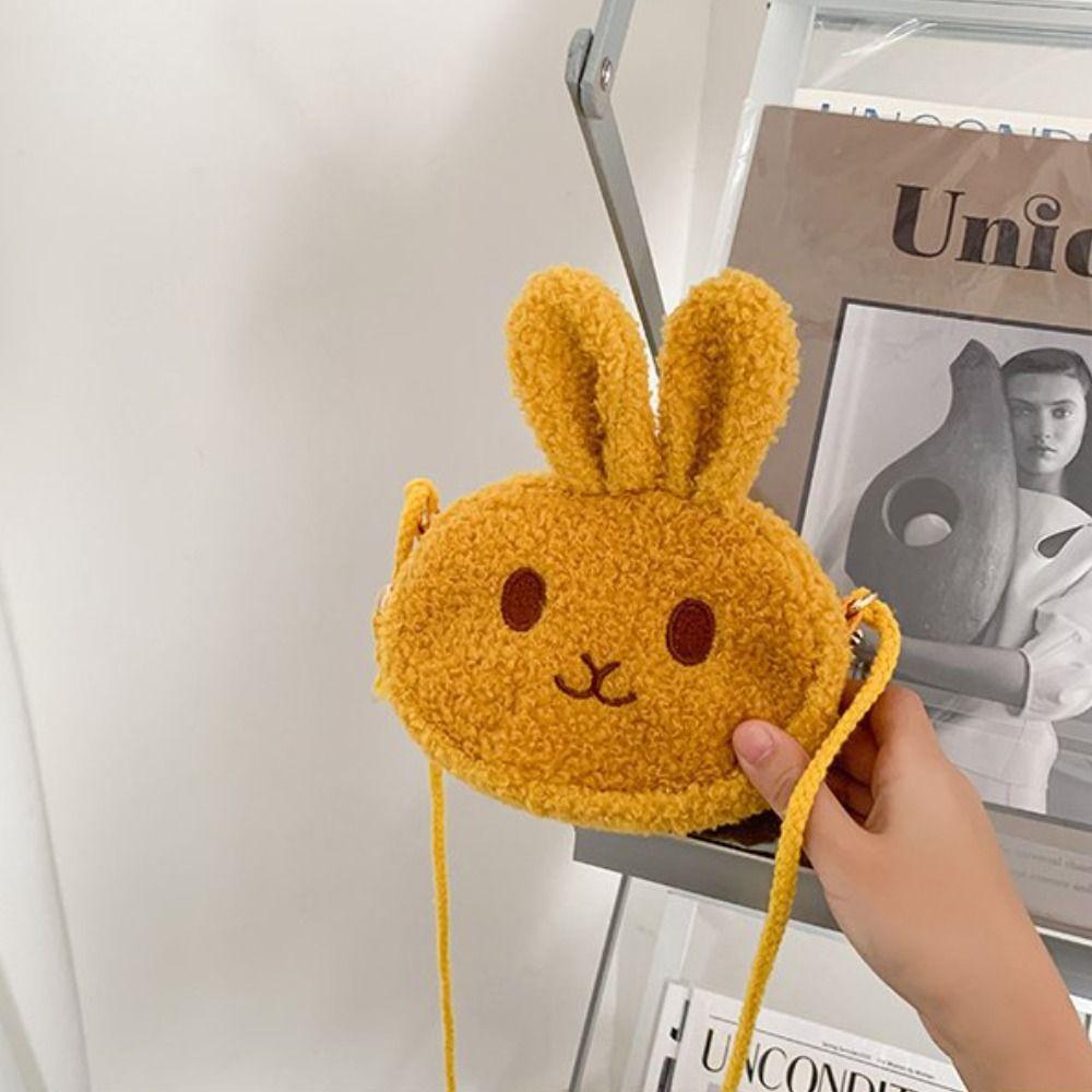Kids Cartoon Zipper Handbag Funny Purses Rabbit Shoulder Bag Crossbody Bag Coins Bag Messenger Bag