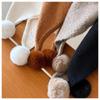 Soft Knitted Triangle Shawl with Pom Poms Yarn Shoulder Wrap Winter Neck Scarf  Daily Casual Wear