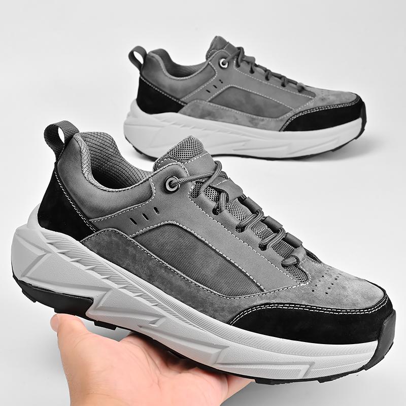 Fashion Luxury Brand Men Genuine Leather Sneakers Thick Bottom Men's Walking Shoes New Arrival Sneakers Man Skateboard Footwear Trainers