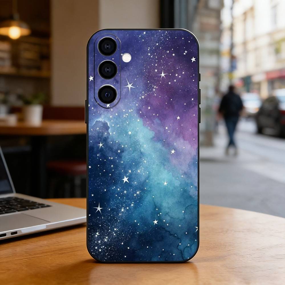 Milky Star Phone Case For Samsung Galaxy A73,A72,A71,A70,A53,A52,A51,Soft Silicone Black Cover