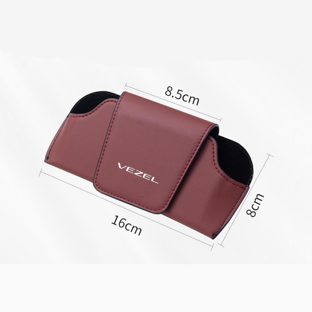[Haomilimi] VEZEL Vezel Specialized Car Glasses Case, Sunglasses Holder, Sun Visor Pocket, Leather Material