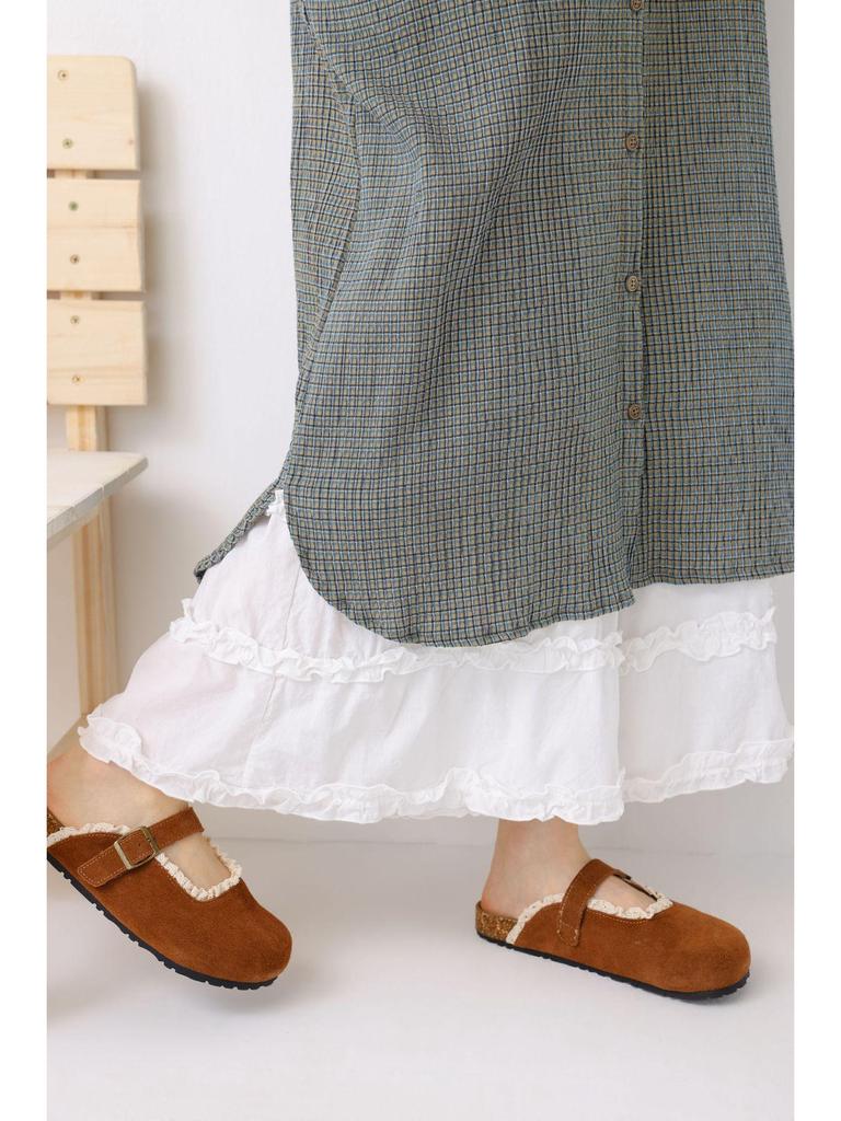 2026 Spring/Summer Mori-kei Check Sleeveless Bubble Dress for Women - Loose & Versatile Casual Vest Style