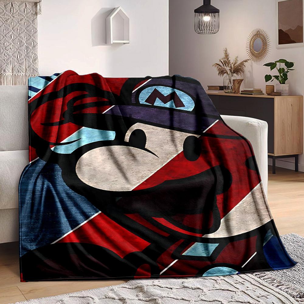 1pc Mario Bros Soft & Warm Flannel Blanket, Multi-Purpose Throw Blanket for Couch, Sofa, Office, Bed, Camping, Travel 147