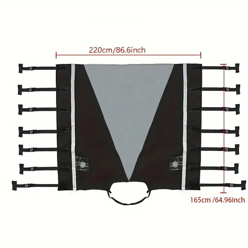 4 Ply Thicker Fabric RV Caravan Front Towing Cover With 7 Straps Anti-UV Dustproof Snow-Block Protection Cover Exterior Parts