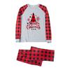 Men  Christmas Deer Plaid Prints Family Matching Long Sleeve Tops+Pants Set