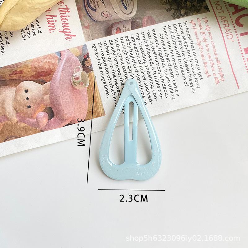 Dopamine Fine Flash Korean Style Cute Children's Heart Sweet BB Clip Forehead Bangs Hair Clip Girl Colorful Hair Accessories