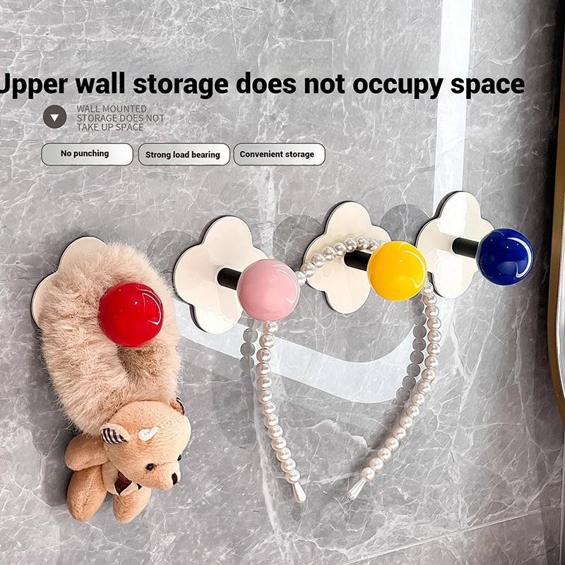 Cute Storage Hook Kawaii Hairpin Storage Rack Multi-Purpose Hat Hanger Household Multi-functional Hooks Bathroom Hook