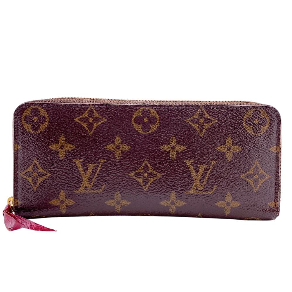

LOUIS VUITTON M60742 Zip Around Monogram leather Portefeuille Clemence Purse Brown leather Women Used