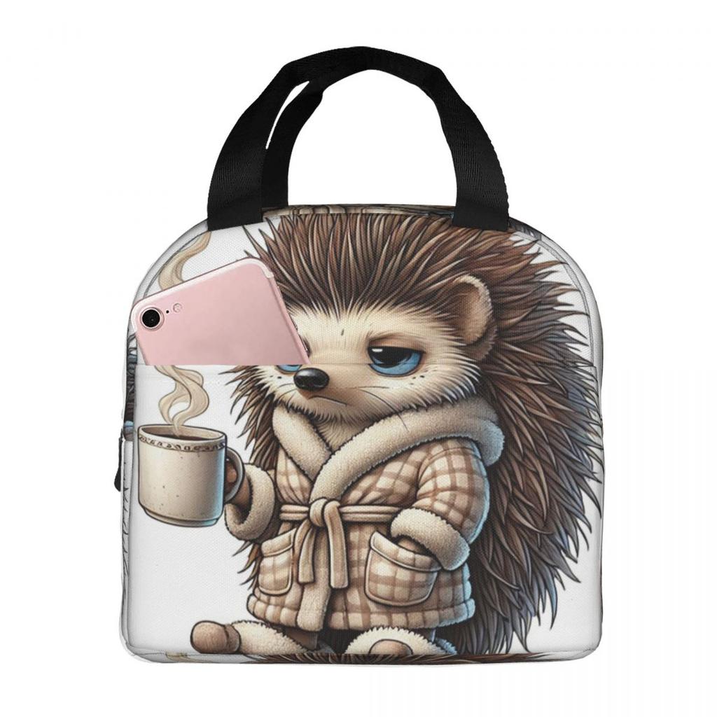 Tired Hedgehog Insulated Lunch Bag for Kids School Cooler Thermal Food Box Tote Portable Lunch Boxes Container