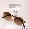 Oval Sunglasses Women  Trendy Designer Wooden Sunglasses Men Luxury Fashion Glasses Vintage Lentes De Sol Mujer Zonnebril
