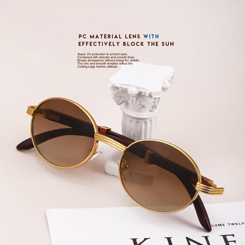 Ochelari de Soare Ovali Femei Ochelari de Soare din Lemn cu Design la Modă Bărbați Ochelari de Modă de Lux Vintage Lentes De Sol Mujer Zonnebril