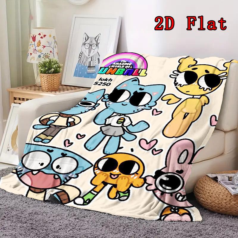The Amazing World of Gumball 2D Flat Pattern Flannel Blanket High Quality All Seasons Warmth and Comfort Perfect for Christmas Gifts.MMT0918343