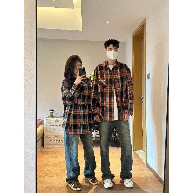 2024 Letter Long Sleeve Shirt Japanese Hong Kong Style Ins Loose Shirt Boys Summer Trendy Versatile Casual Coat