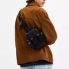 COACH Sprint 15 magnetic buckle buckle closure adjustable shoulder strap pebbled leather and smooth calfskin crossbody bag mini men's black