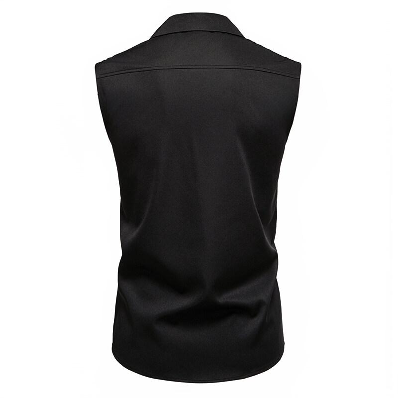 Pánská tílka 2025 Léto Pánské vesty s přezkou Módní ležérní košile bez rukávů Jednořadá volná vesta pro muže
