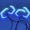 2PCS Car Modification Angel Eye BMW Hexagonal Turn Signal Bluetooth APP Headlights RGB Aperture Driving Lights Decorative Lights