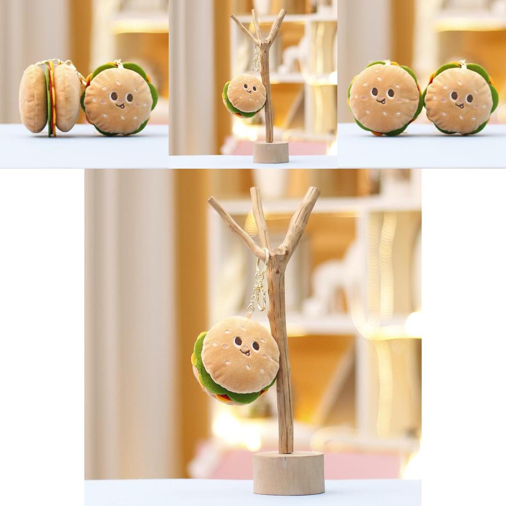 Adorable Plush Hamburger Toy Cute Doll For Girls Gift Backpack Keychain Accessory