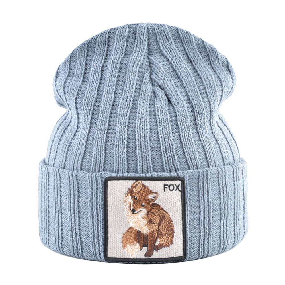 Hats For Knitted Fashion New Men Women Wolf Pattern Skullies Beanies Unisex Knitting Streetwear Hip Hop Bonnet Caps Kpop Gorras