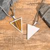Geometric Pendant Necklace for Men Boys,Stainless Steel Inverted Triangle Natural Stone Collars,Trendy Jewelry Gifts