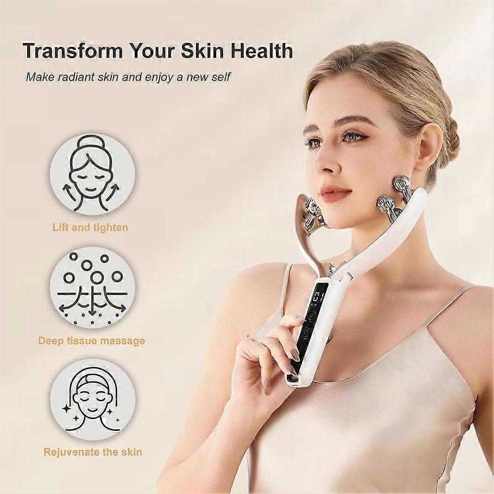 Facial Massager with 3D Roller Led Display With Adjustable Intensitys Levels. Skin Care At Home