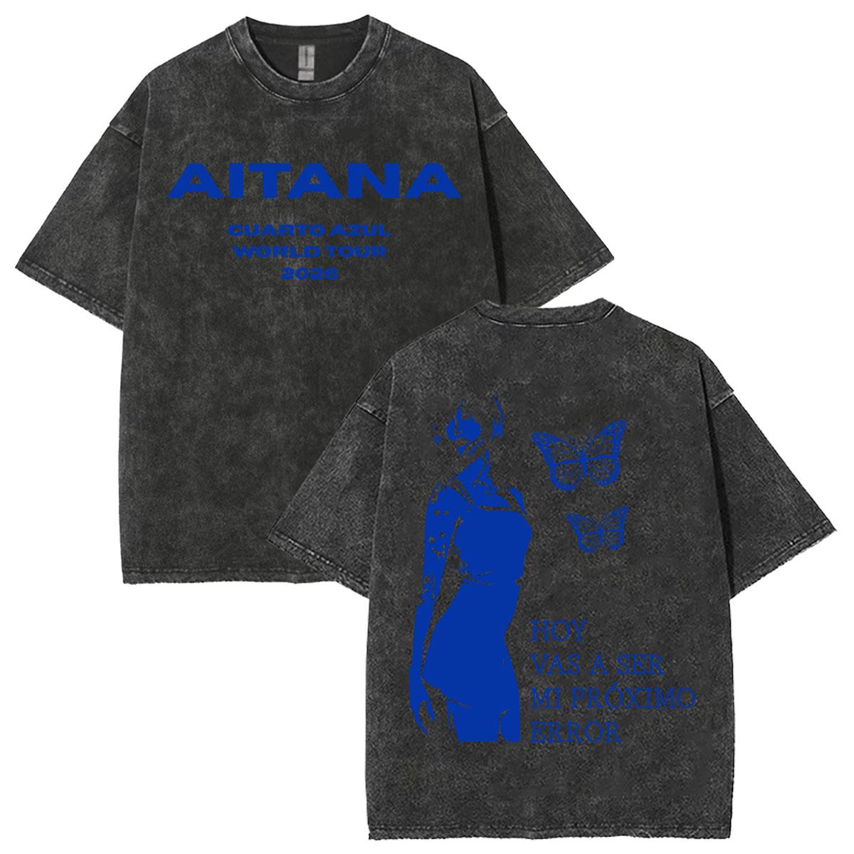 

Vintage Washed Aitana Fashion Flower Graphic TShirt Men Women Short Sleeve Tee Shirts Summer Cotton Harajuku Cozy T Shirt Unisex 2XL