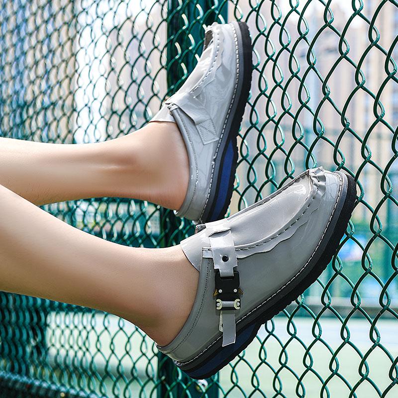 Fashion Men's Casual Slippers Loafers Lightweight Luxurious Comfortable Business Office Walking Shoes One Foot PU Leather Shoes 2025