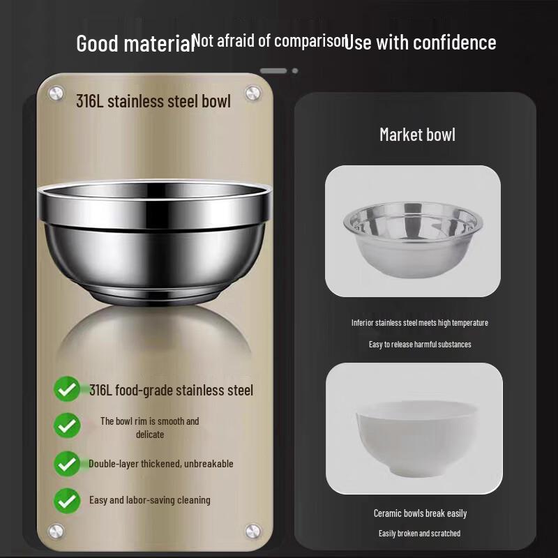 Saint-Erdun 316 Stainless Steel Double-Layer Insulated Bowl