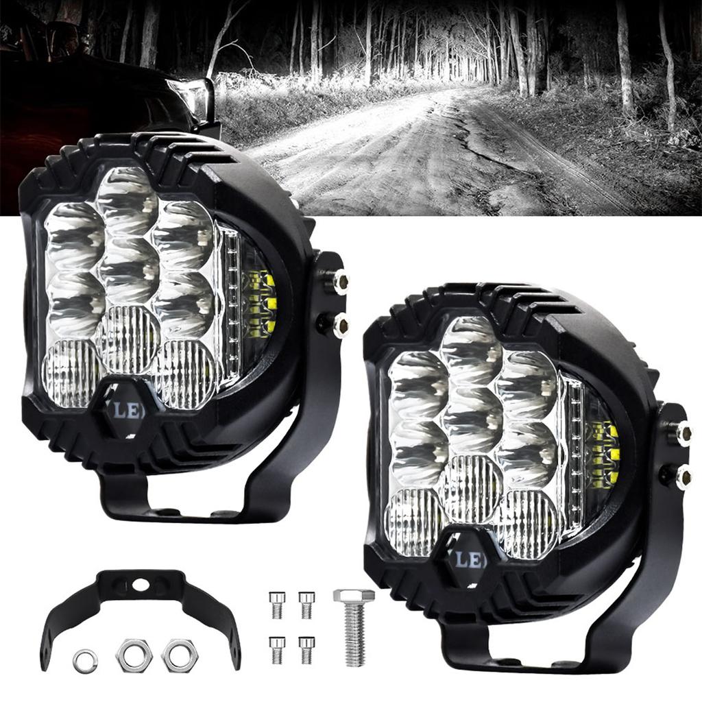 2PCS 3inch LED Driving Light 75W 15000LM Work Light Pods Spot Flood Combo Beam Fog Lamp Offroad