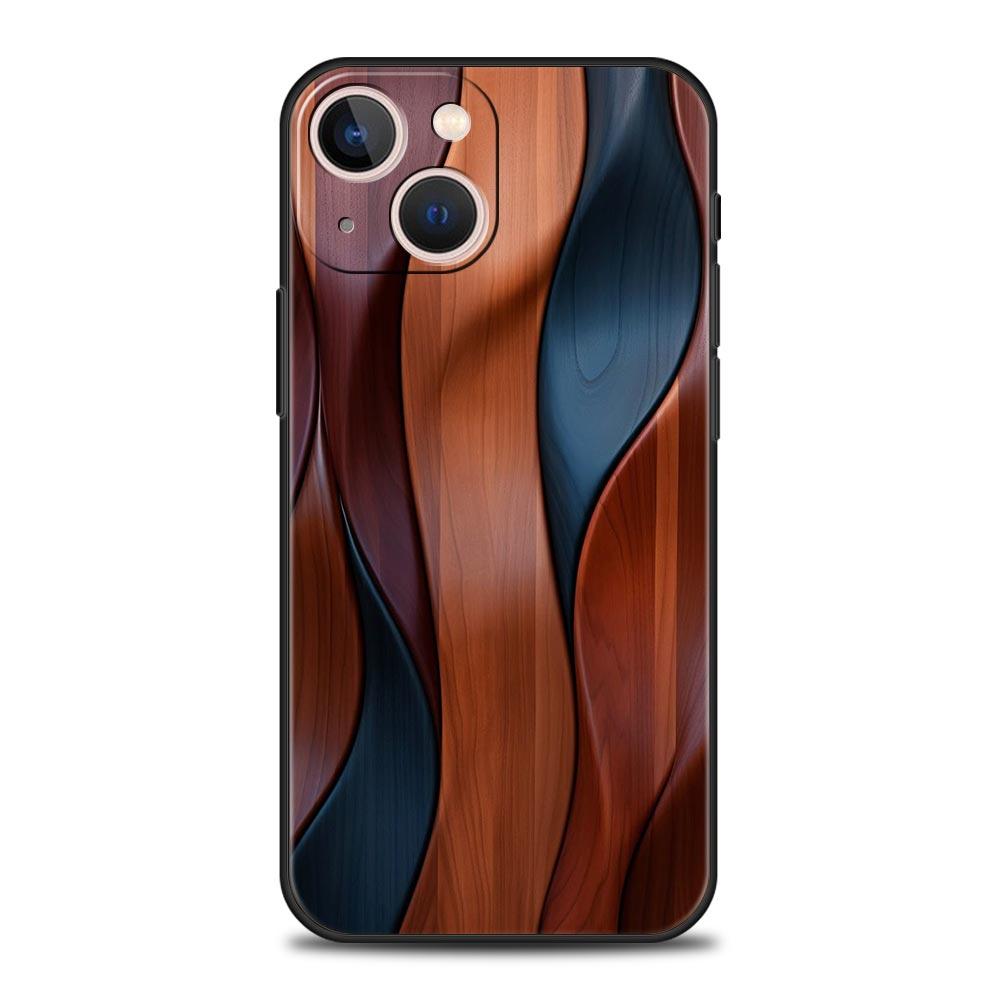 Luxury Vintage Wood Grain Pattern Phone Case Cover for iPhone 17 16 15 14 13 12 11 Pro Max 17 Air Plus Shockproof Soft TPU Shell