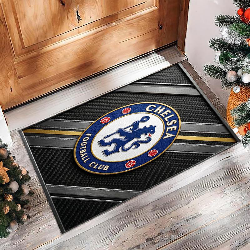 Chelsea FC Printed Flannel Area Rug Non Slip Soft Polyester Floor Carpet Indoor Decor Mat for Bedroom Living Room Sofa Game Room Home Decoration