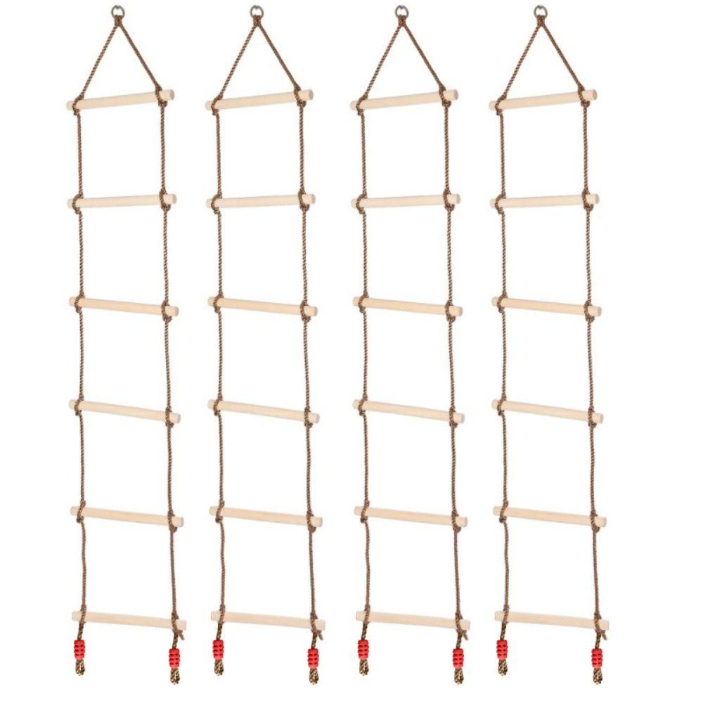 with Platforms Children's Hanging Rope Wooden Wooden Rope Ladder  For Garden