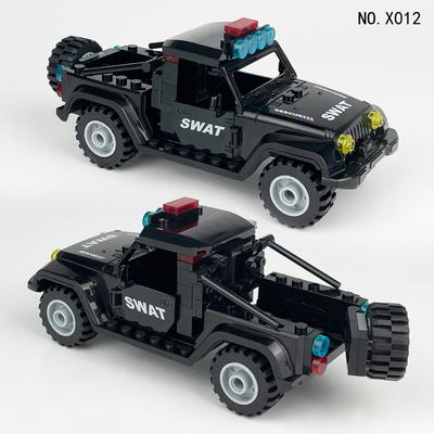 X012 Cobra Skin Truck Small Particle Building Blocks Children's Toy Black Car Model SWAT Doll Building Blocks