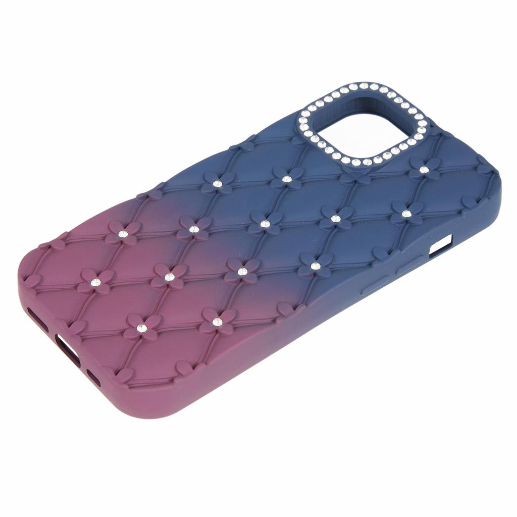 For iPhone 13 Case Rhinestone Decor Rubberized TPU Phone Cover