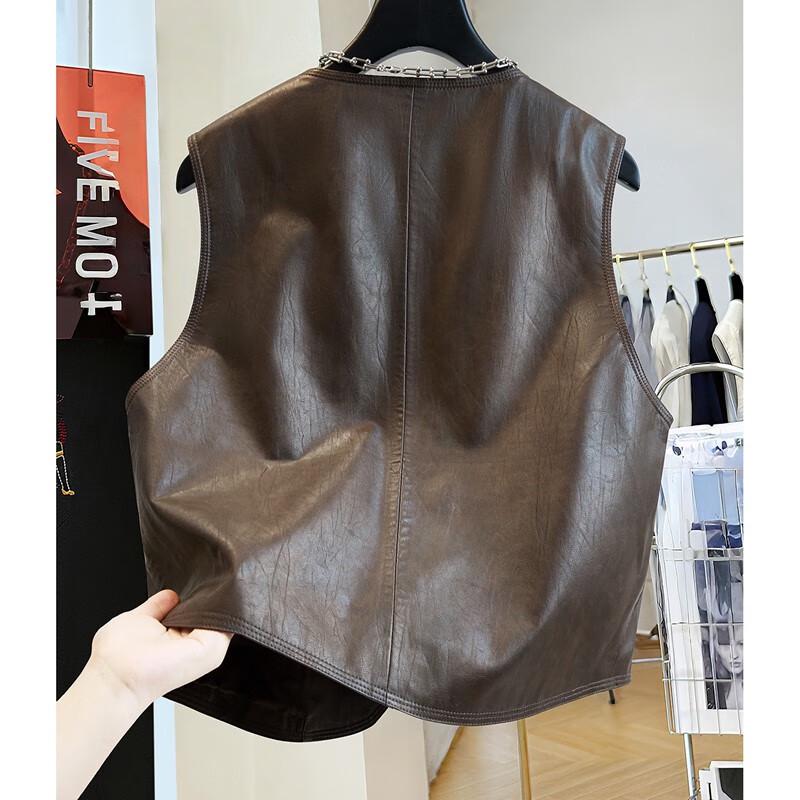 Sibaish Women's 2025 Autumn V-Neck Loose Button Vest