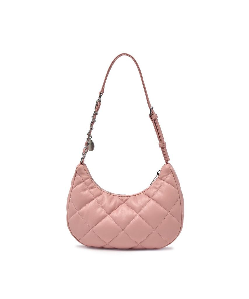 Mlb Basic Quilted Pu Hobo Bag La (L.Pink)