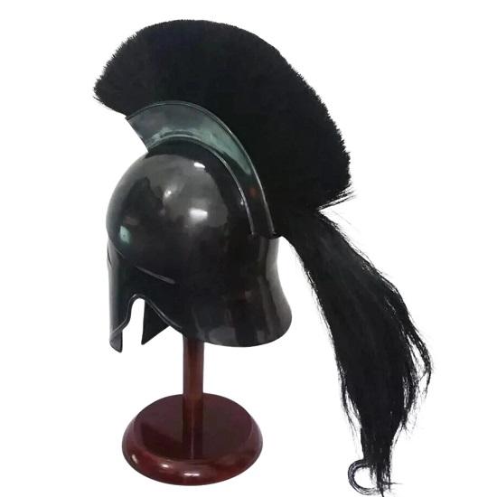 Medieval Greek Corinthian Armor Helmet With Plume Spartan Gladiator