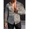 Long Sleeved Ethnic Style Shirt Men's Autumn Oversized Shirt With Lapel Button Long Sleeved Shirt Men's Outdoor Casual Shirts