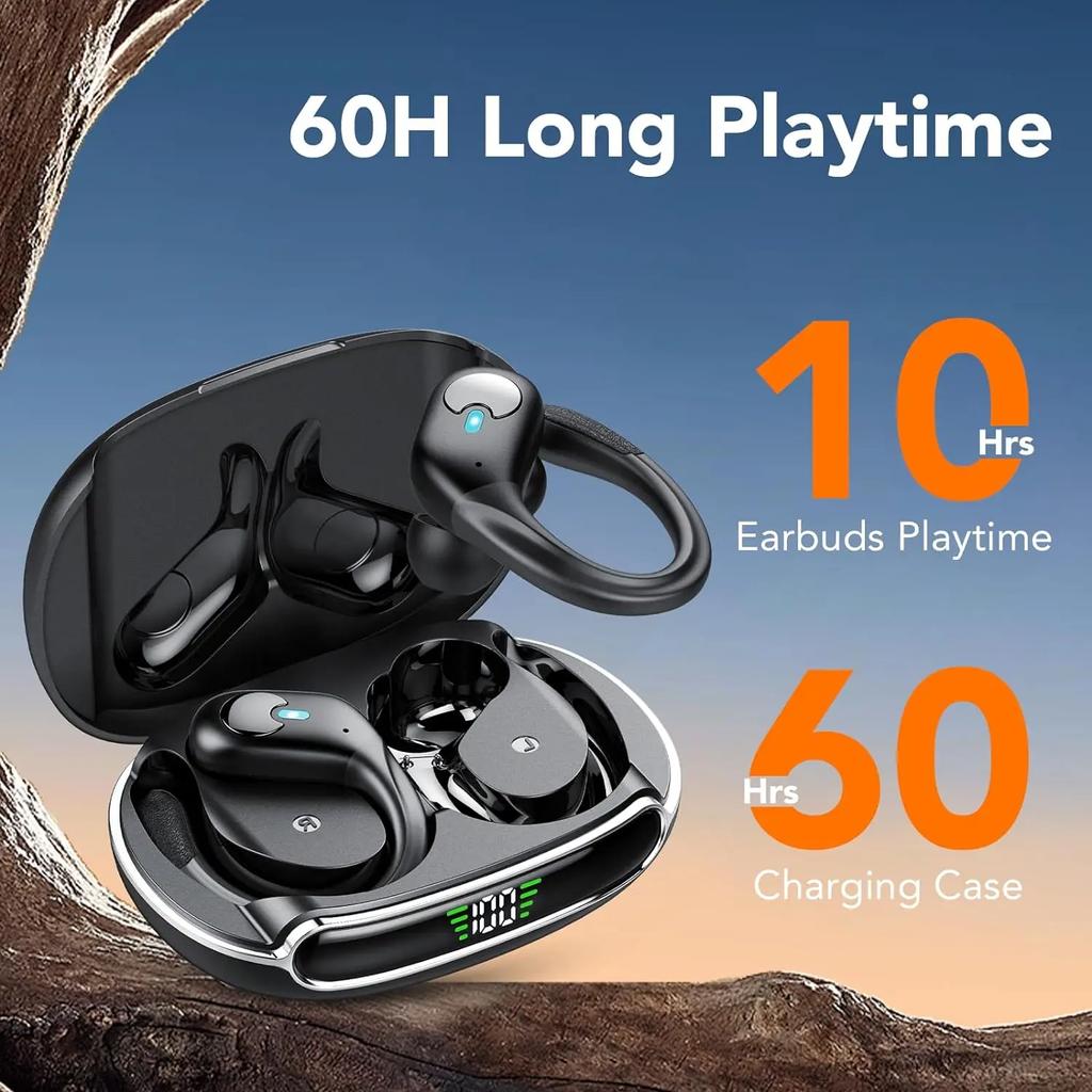 Wireless Earbuds, Bluetooth 5.4 Headphones Sport, Bluetooth Earbuds with ENC Noise Canceling Mic, Bass Stereo Wireless Earphone